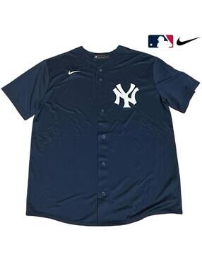 Men's Nike New York Yankees Navy Blue Baseball Jersey Little League Patch - XL